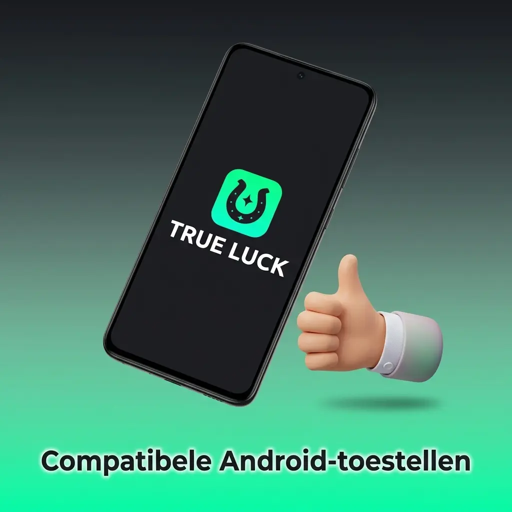 Compatibele Android-toestellen voor TrueLuck app, waaronder Samsung, OnePlus, Google Pixel en meer