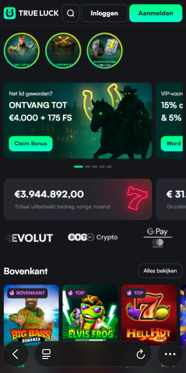 Klik op de iOS-link op je mobiele apparaat om de installatie van de TrueLuck-app te starten.