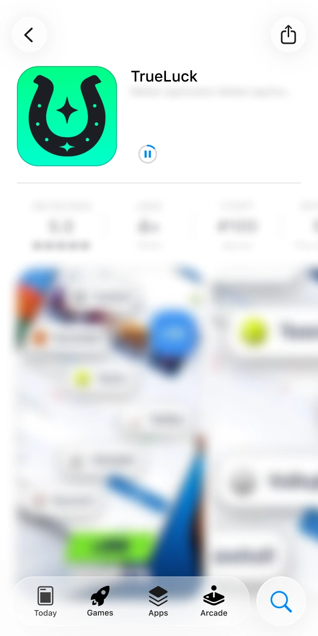 Geef het systeem een paar momenten om de TrueLuck-app succesvol te downloaden en te installeren.