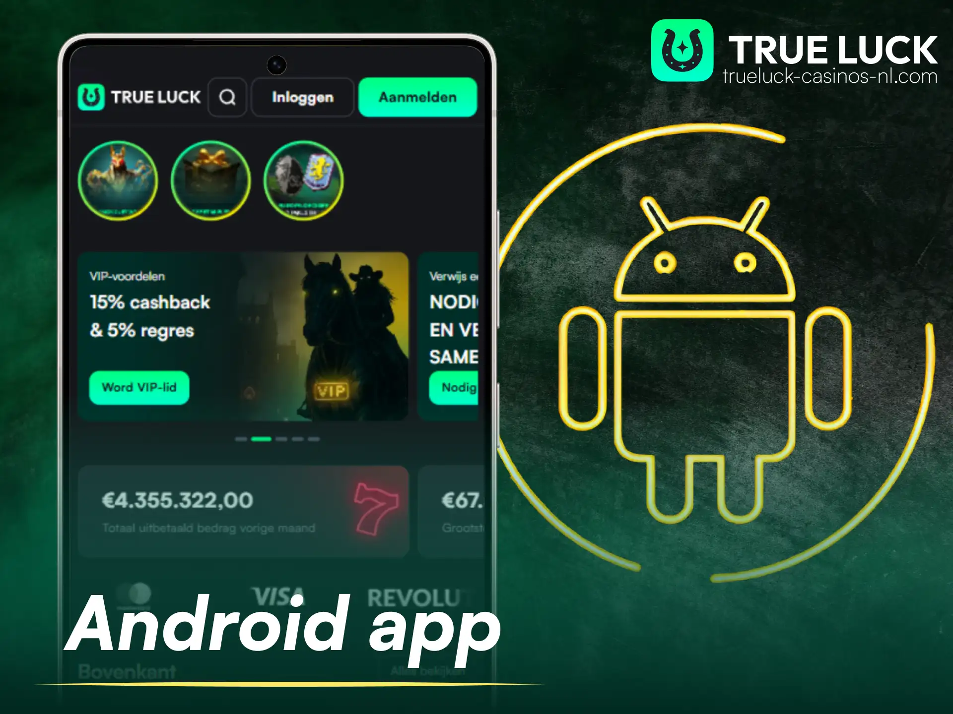 Download de TrueLuck Android-app APK voor mobiel wedden.
