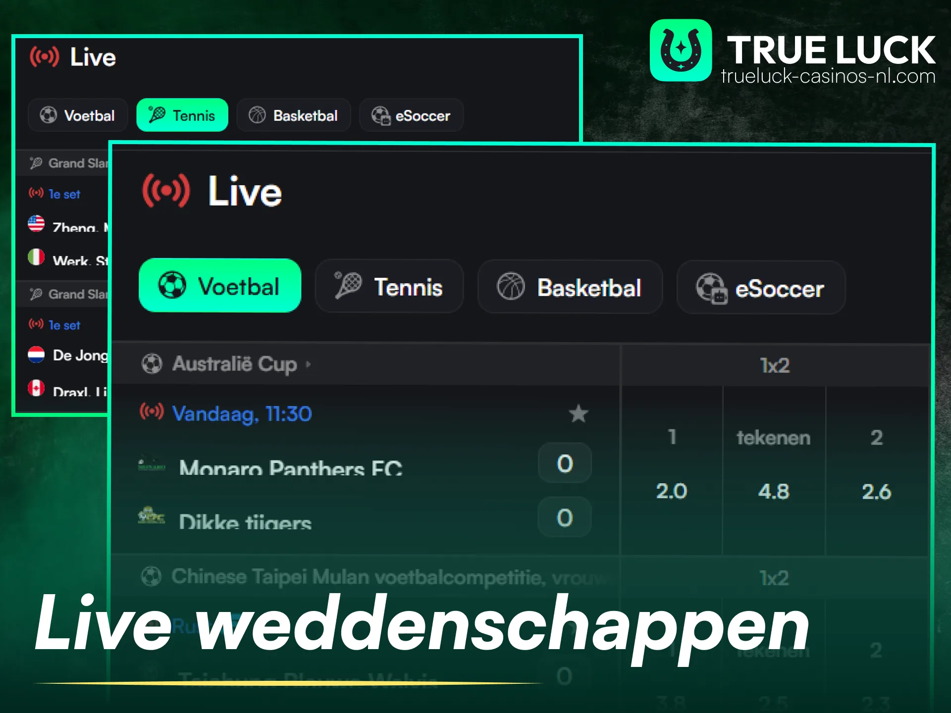 Geniet van spannende live wedopties op de TrueLuck-website vandaag nog.