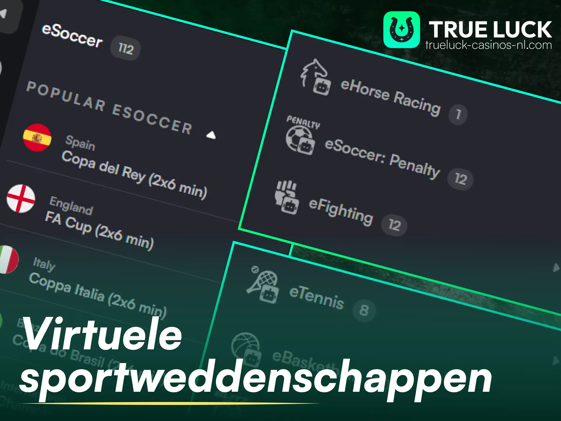 Plaats weddenschappen op virtuele sporten via de officiële TrueLuck-website.