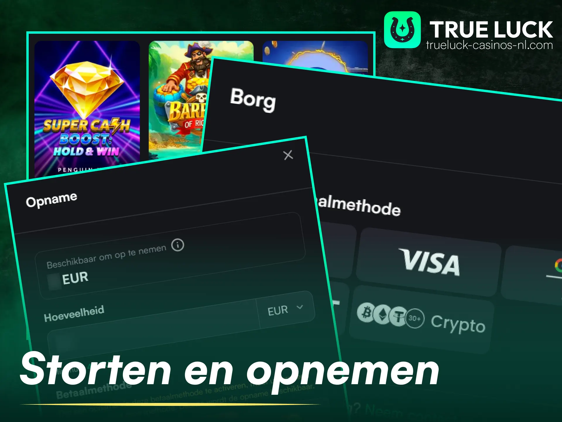 Leer alles over veilig storten en opnemen bij TrueLuck om gokkasten te spelen.