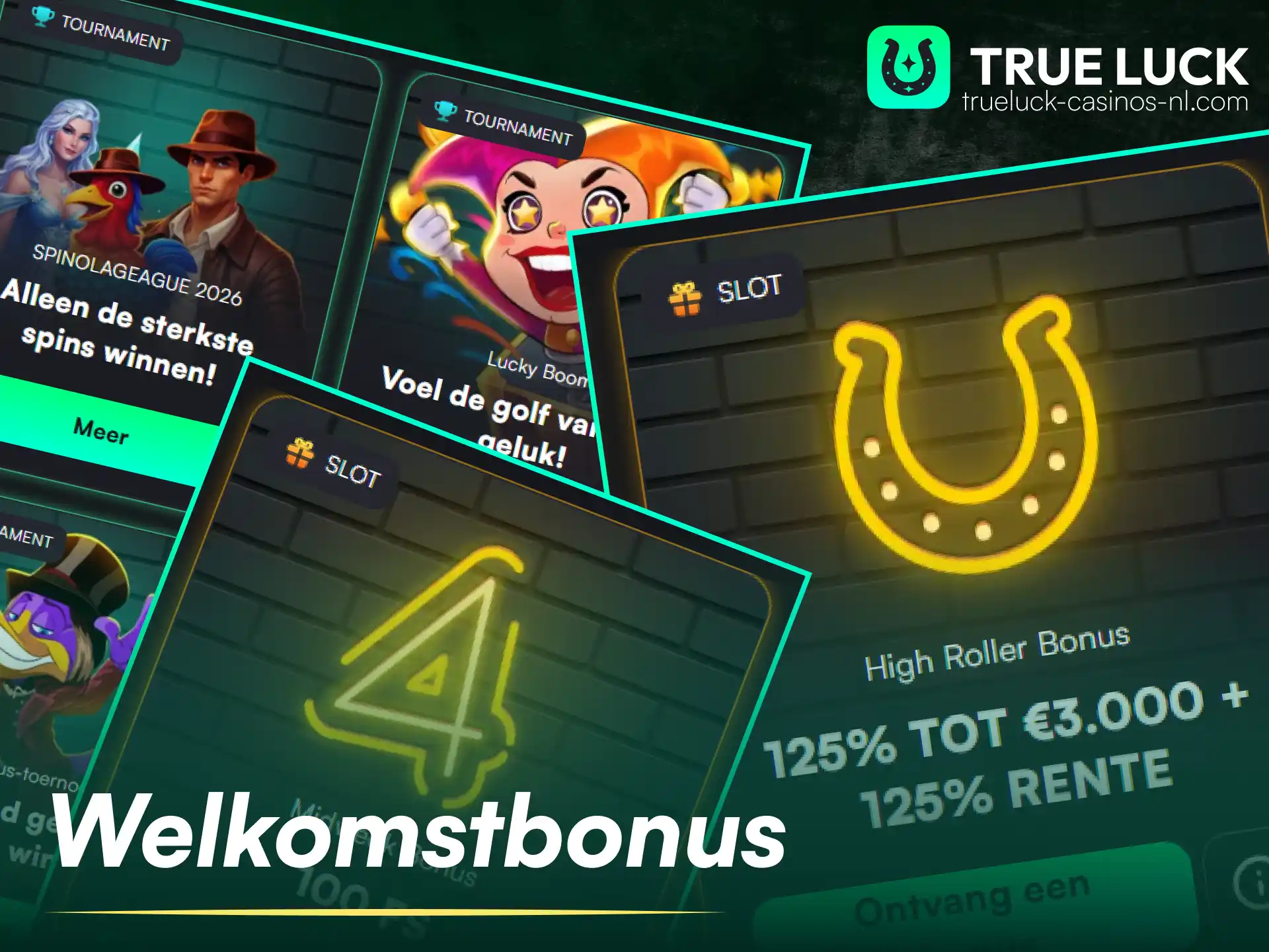 Claim een exclusieve welkomstbonus voor slotspelers op de TrueLuck casino-website.
